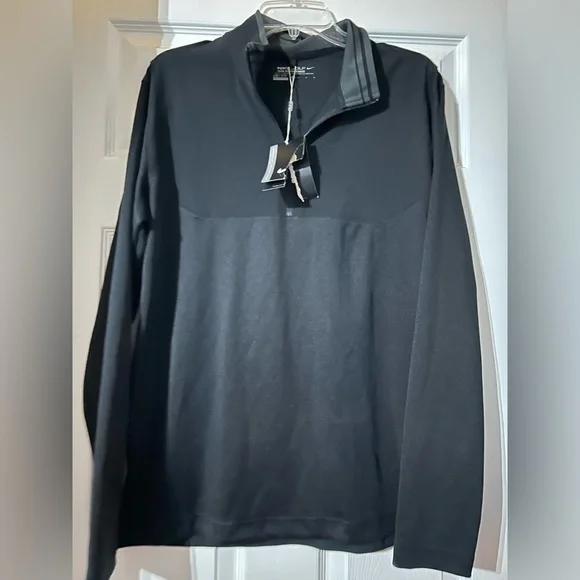 Golf Nike Men's Black Quarter Zip-Up Pullover NWT Tour Performance Drifit - Picture 2 of 3